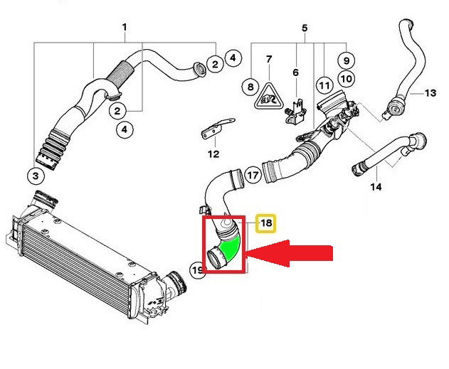 TUBE JUNCTION PIPE RADIATOR BMW 1 X1 BMW 3 1165-7556553 photo 6 - milautoparts-fr.ukrlive.com