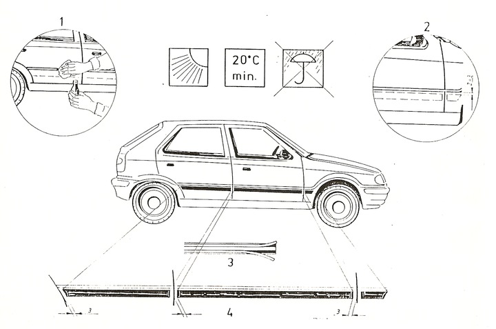 TOYOTA YARIS I 5D 1999-2005 NOUVEAU BAGUETTES LATÉRAL
