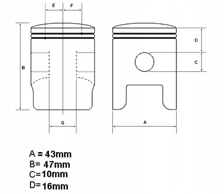 SCOOTER KOS MIKRON KINROAD XT-50QT-5 2T PISTON 50CM photo 3 - milautoparts-fr.ukrlive.com