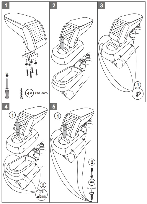 фото №11, Підлокітник armster s підлокітник шкіряний fiat 500 2008-15