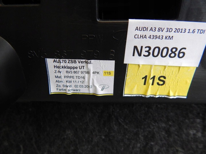 фото №5, Audi a3 8v карта кришки зад 8v3867979b