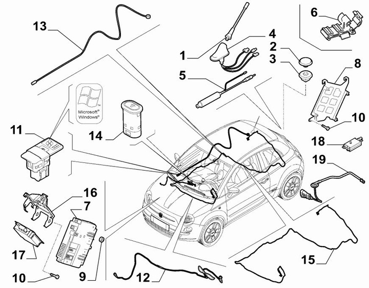 фото №7, Кабель электрический системы аудио fiat 500 англичанин