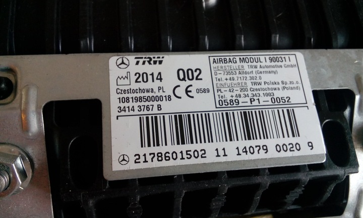 фото №6, Mercedes s 222 подушка безпеки набір 0008602802 s 6.3 amg