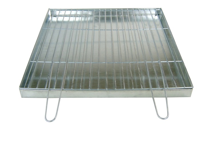 Rošt 60x60 cm, průměr 4 mm popelník – skládací rukojeti
