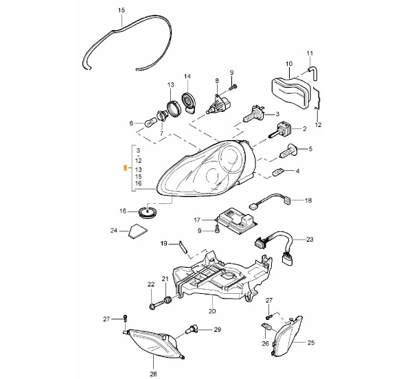 фото №1, Джгут фара porsche cayenne