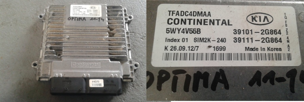 фото №1, Kia optima iii 2012 2.4 gdi бортовий комп'ютер 39101-2g864