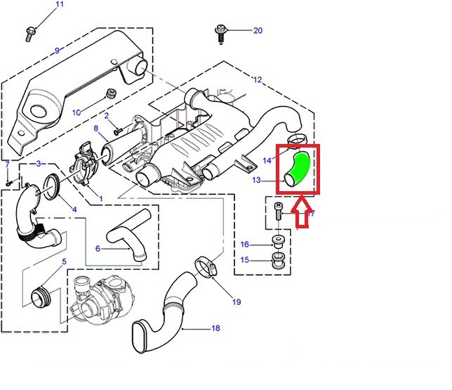 фото №7, Труба інтеркулер freelander 2.0 td4 wap000080