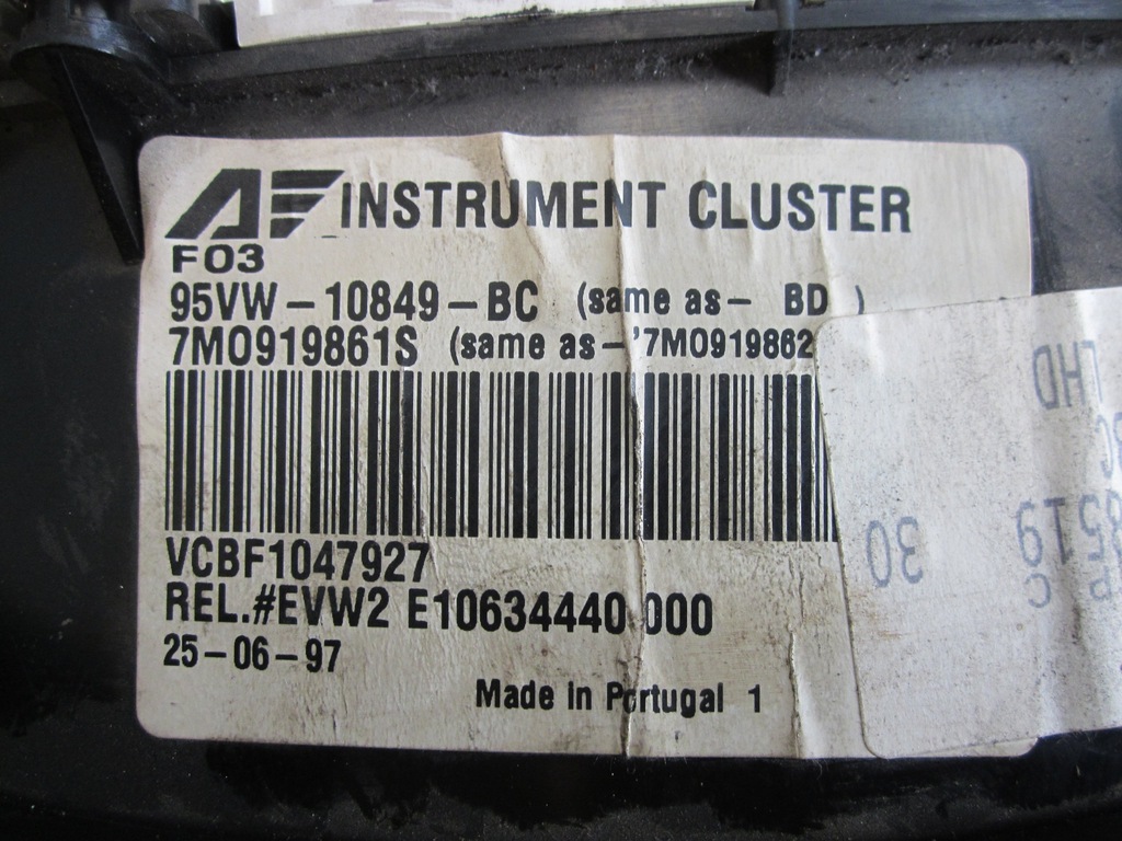 фото №8, Лічильник ford galaxy 2.3 b 95-00r 7m0919861s