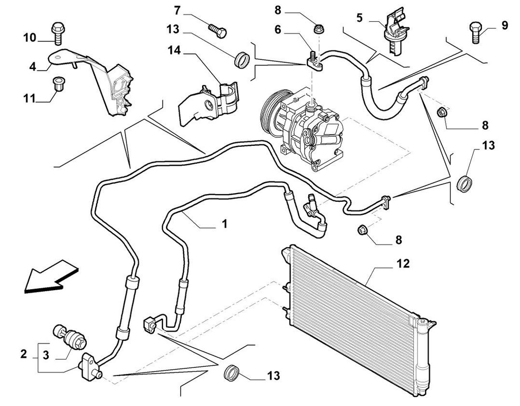 фото №7, Шланг кондиціонера fiat panda 2008-2010 51833727