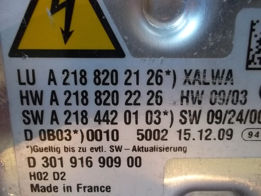 фото №1, Mercedes a2188202226 преобразователь блок управления лампы