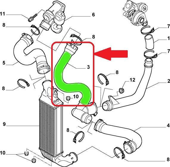 фото №9, Труба wąż turbo інтеркулер lancia phedra 2.2 jtd