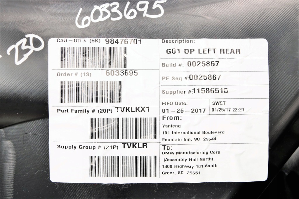 фото №5, Bmw x3 g01 обшивка оббивка двері лівий задня ліва задня